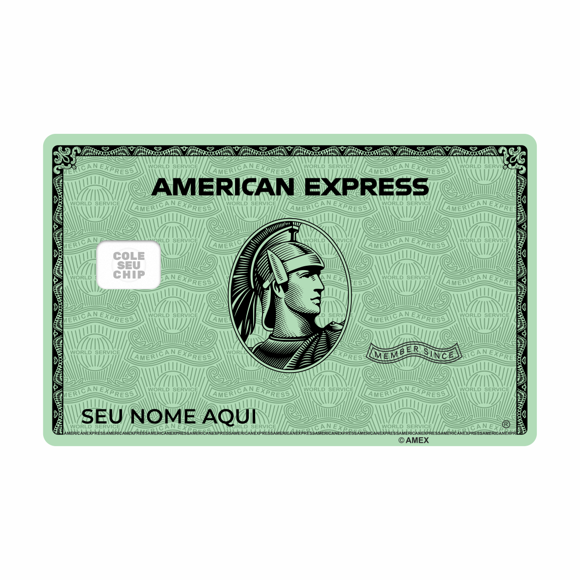 METACARD - Cartão De Plástico Com Impressão Digital UV - Amex Green