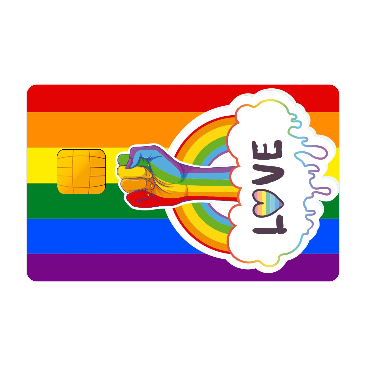 CAPACARD - Película Adesiva Para Cartão - Love Colorido