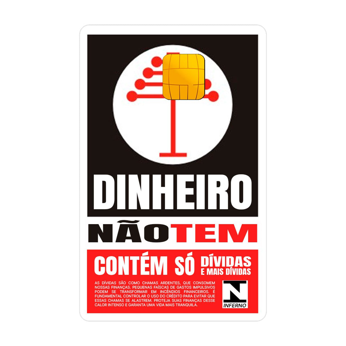 CAPACARD - Película Adesiva Para Cartão - Dinheiro Não Tem
