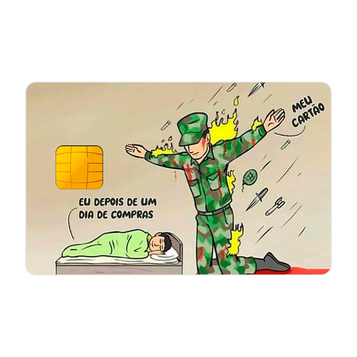 CAPACARD - Película Adesiva Para Cartão - Eu Depois De Um Dia De Compras