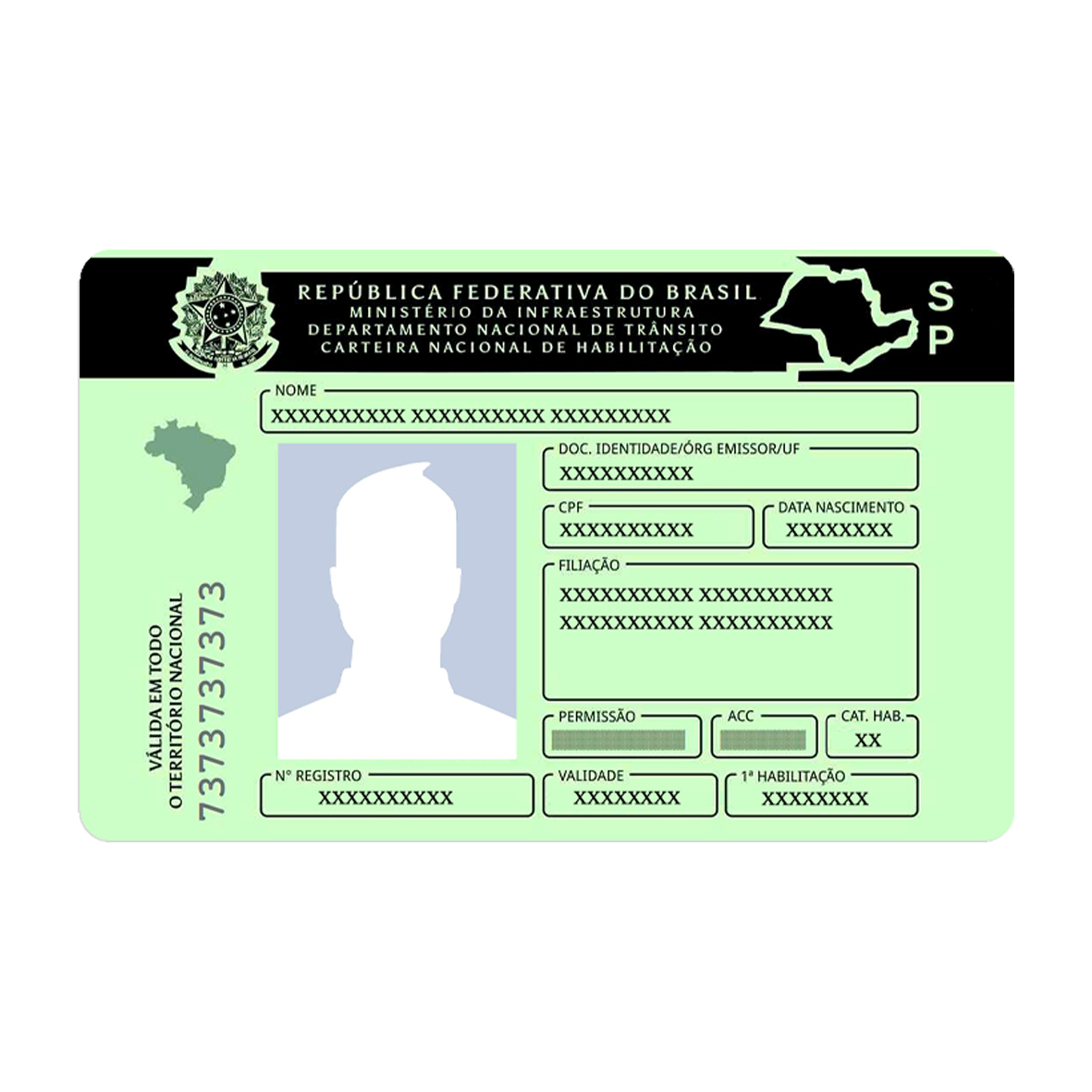 Cartão PVC Personalizado com Impressão Digital Para CNH, RG e Outros Documentos