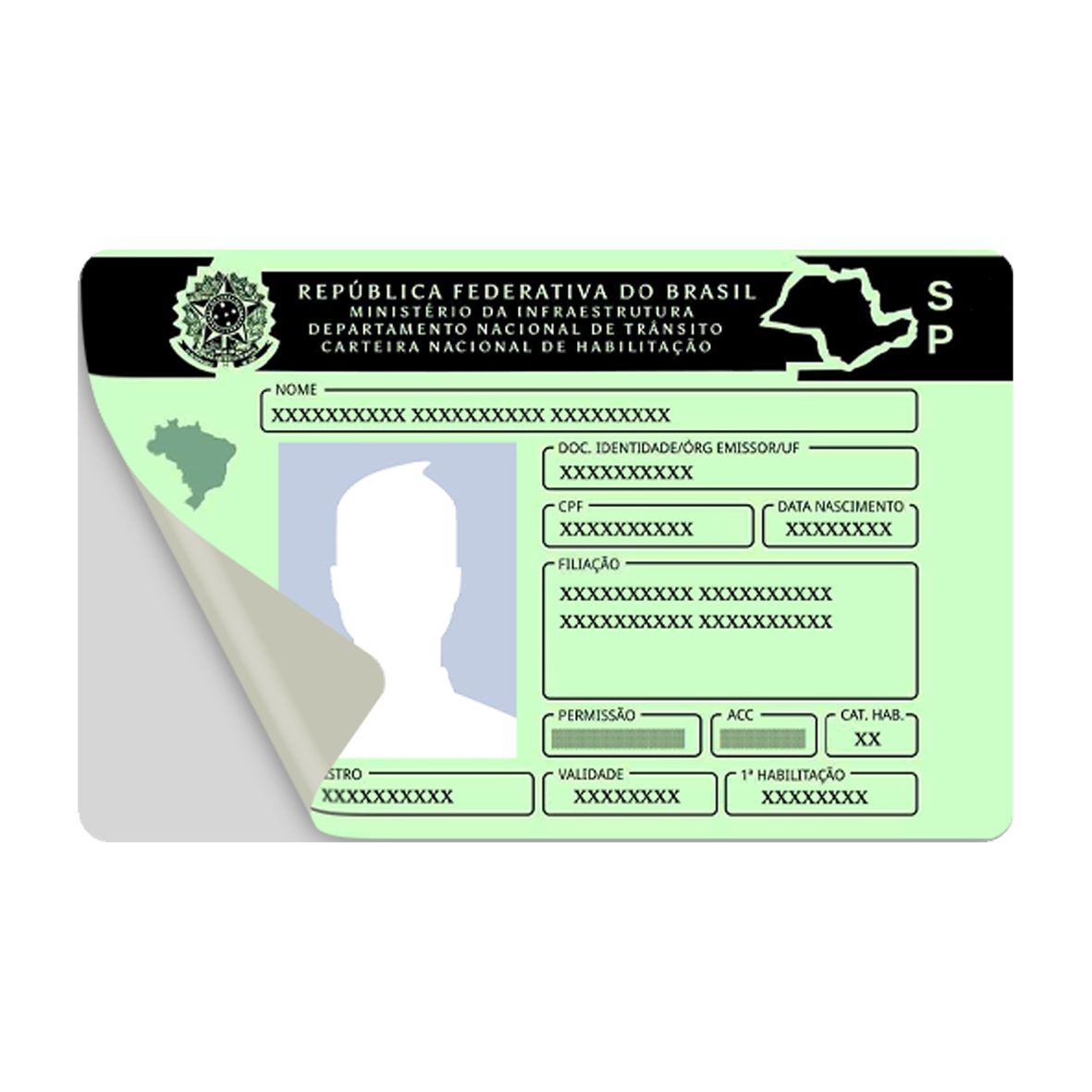 Cartão PVC Personalizado com Película Adesiva de CNH, RG e Outros Documentos
