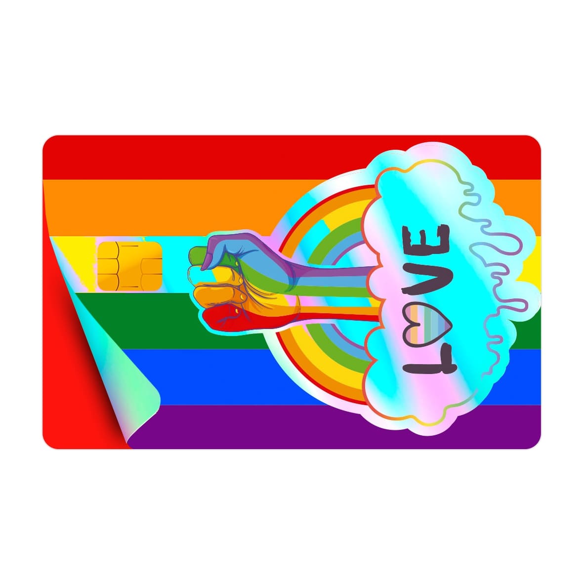 CAPACARD - Película Adesiva Holográfica para Cartão - LGBTQIA+ Love Colorido